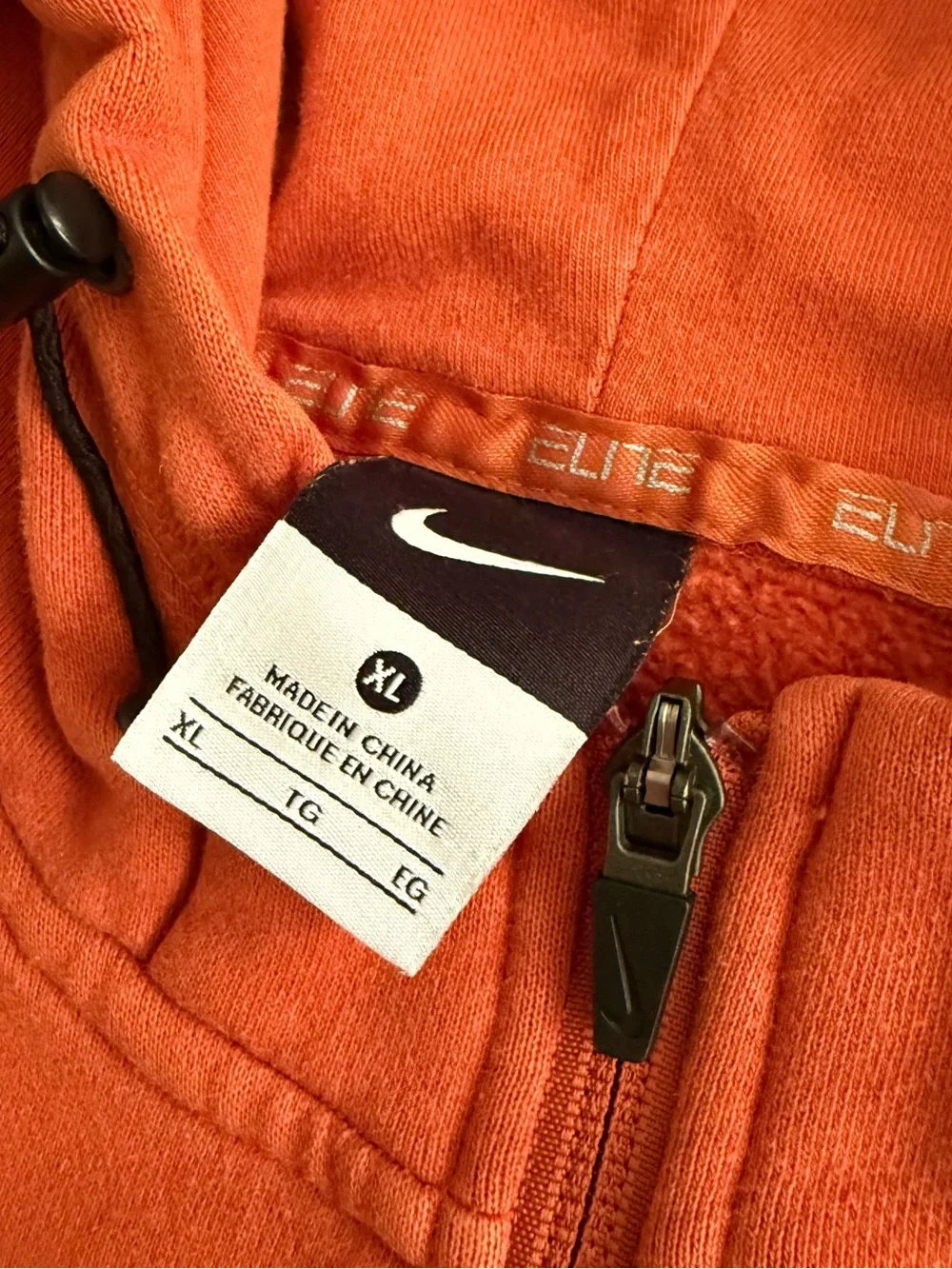Nike Orange Half-Zip Hoodie with Black Zipper Accents